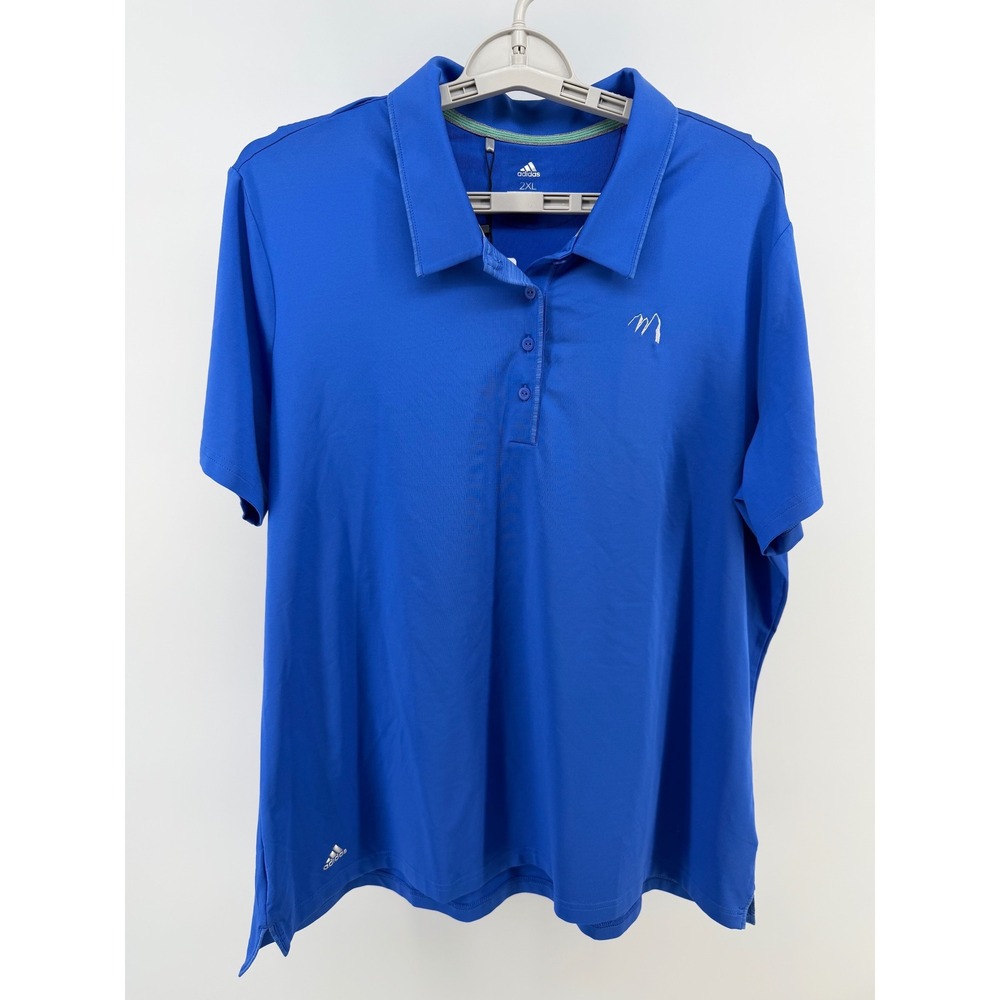 Adidas Golf Ultimate SS P Blue Polo Shirt Women 2XL CE3063 Short‎ Sleeve New